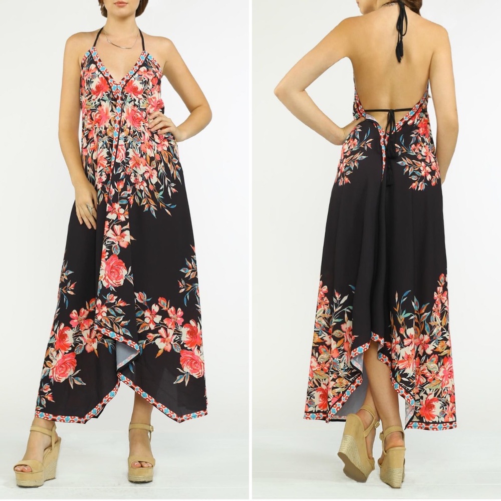NWOT Flying Tomato Halter Maxi Handkerchief Dress